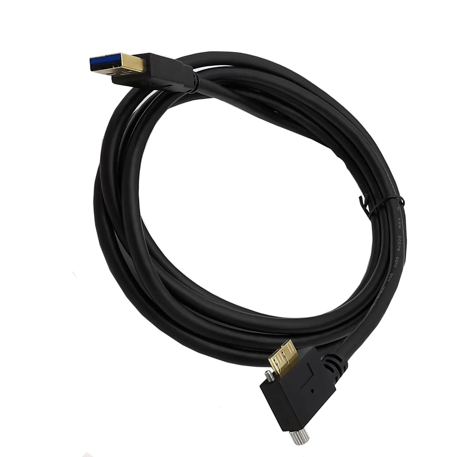 Позолоченный кабель 3.0, камера, Футляр для жесткого диска, плеер, колено USB AM-MICRO B с установочным винтом, кабель для передачи данных 3 м