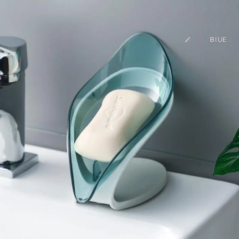 Портативная мыльница, креативное прозрачное Мыло в форме листа, Ванная комната, туалет Без перфорации, Сливной держатель для мыла, Коробка для мыла с листьями