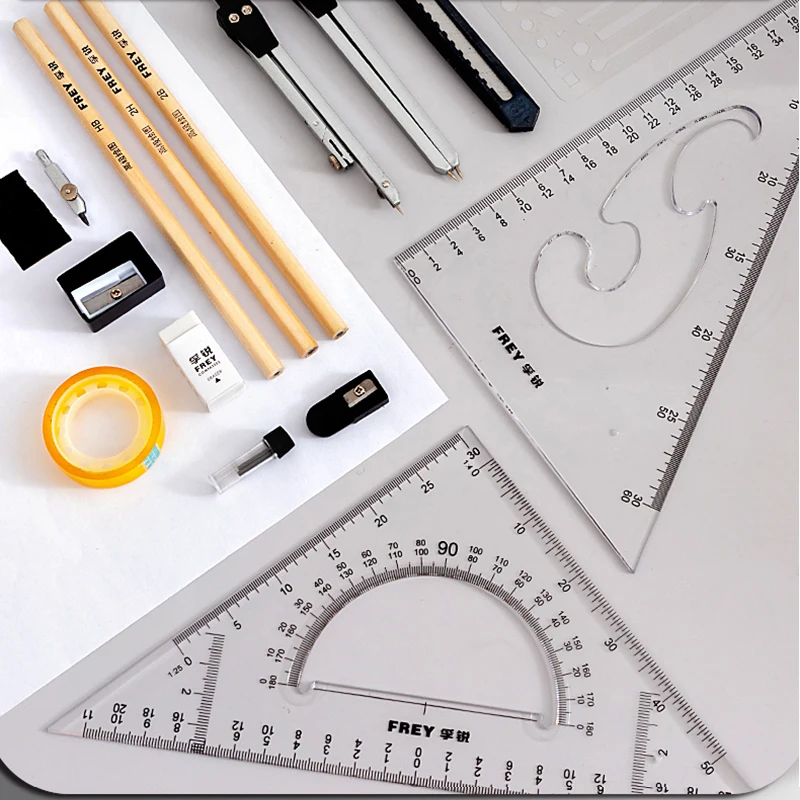 Профессиональные наборы компаса для рисования геометрией с ластиком Линейка Карандаш для студентов Инженерные Архитектурные принадлежности Канцелярские принадлежности
