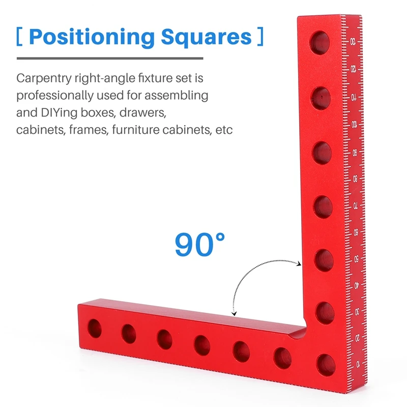 Прямоугольные зажимы для позиционирования квадратов под углом 90 градусов, угловой зажим L-типа из алюминиевого сплава, Зажимной инструмент для деревообработки, Плотницкий инструмент для деревообработки