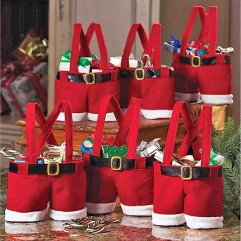 Рождественские штаны, сумочка, конфеты, шоколад, держатель для бутылки вина, сумка для Пепси, Штаны Санта-Клауса, Подарочные пакеты, Рождественское украшение