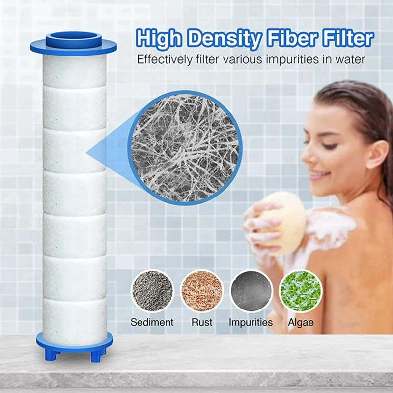 Сменный фильтр для душа для жесткой воды 20шт. - фильтр для воды для душа с высокой производительностью для удаления хлора и фтора