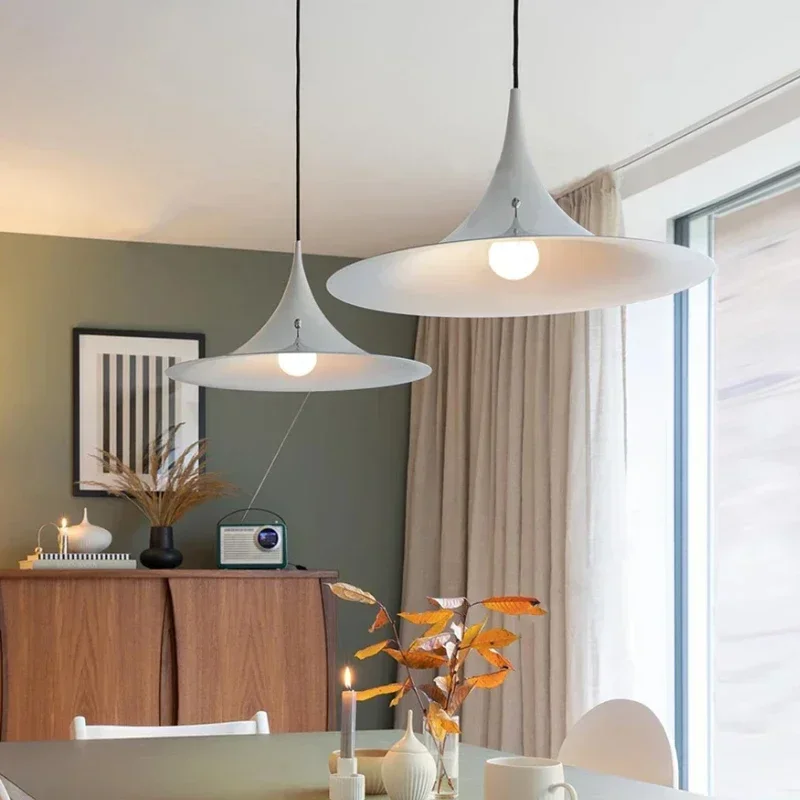 Современная звуковая лампа, дизайнерский простой подвесной светильник, Гостиная, спальня, ресторан отеля, бар, декор Industrail E27, Черный подвесной светильник