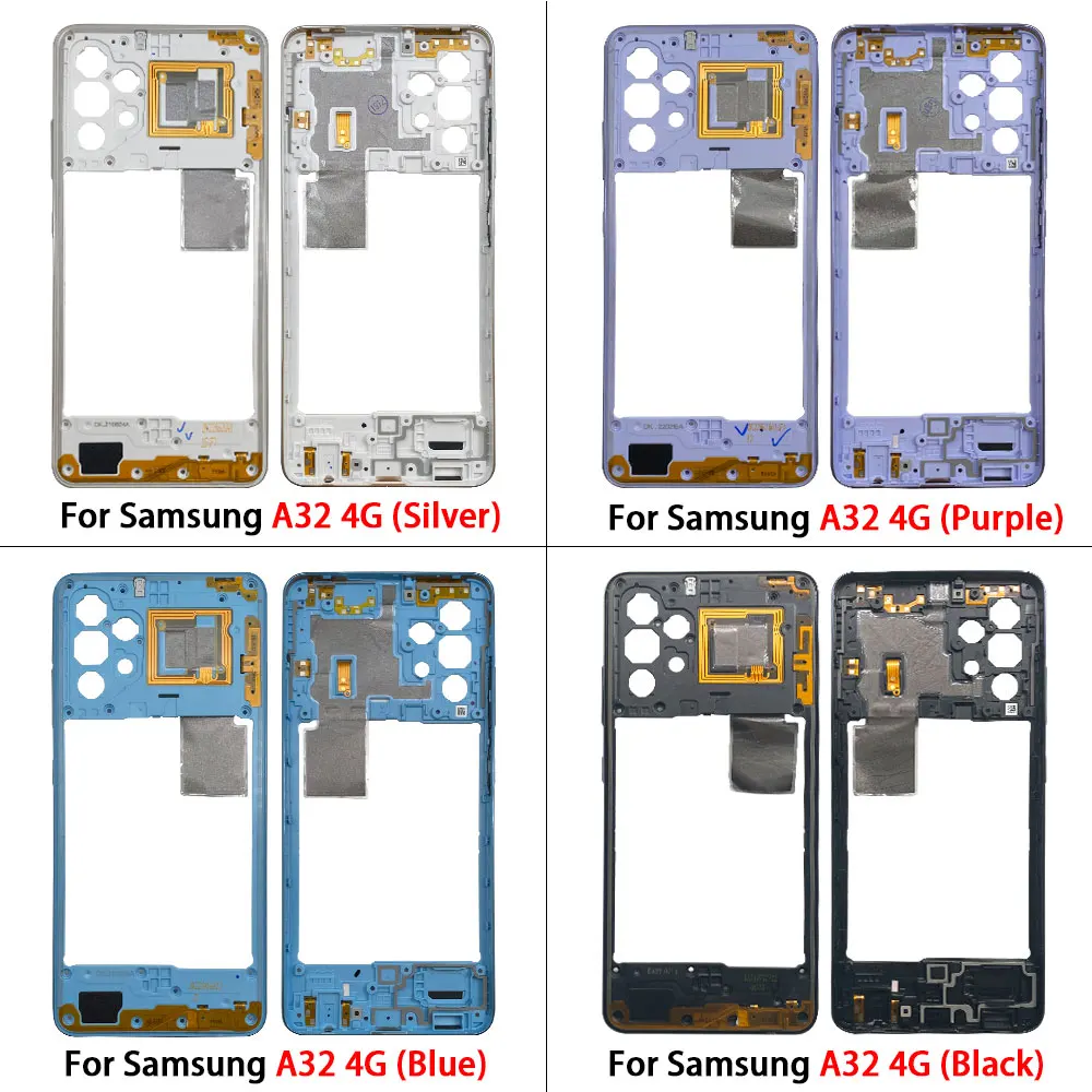 Средняя Рамка Для Samsung A32 4G A325F A32 5G A326F A326 Средняя Рамка С Боковой Кнопкой Корпус Двери Рамка Запасные Части