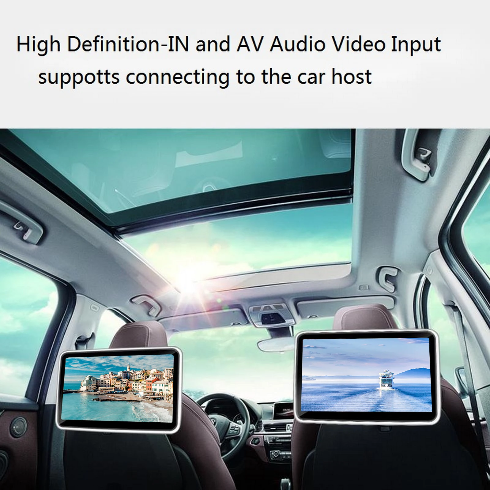 10,1-дюймовый ультратонкий монитор для подголовника автомобиля с высоким разрешением, широкоугольный Ips-экран, развлекательная система для заднего сиденья