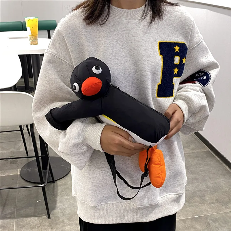 38 см Плюшевый рюкзак с пингвином, Мультяшная Милая плюшевая игрушка с пингвином, мягкая сумка с чучелом животного для детей, лучшие подарки на День рождения для девочек