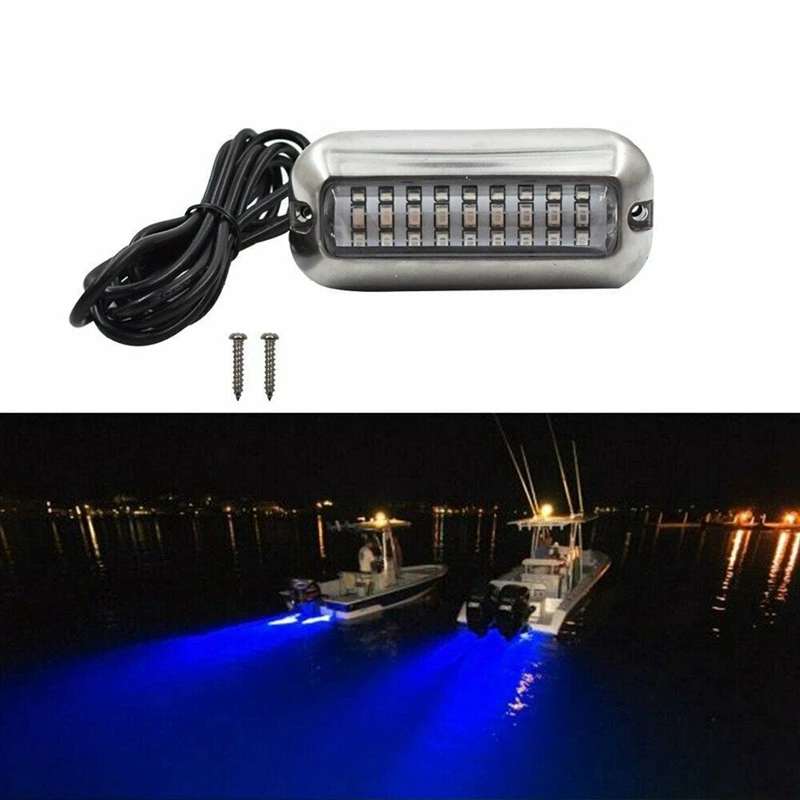 4шт 27 синих светодиодных фонарей из нержавеющей стали Подводный Понтон для транца морской лодки