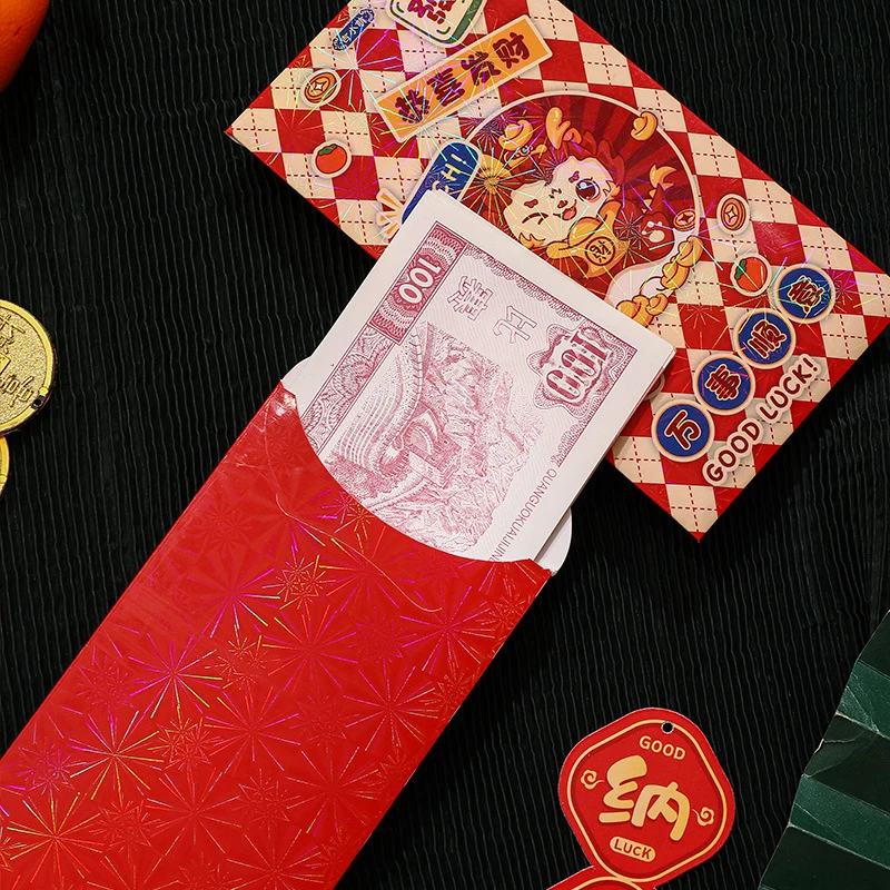 6 Шт 2024 Китайский Новый Год, Красный конверт, подарочные пакеты, Год Дракона, Знак Зодиака, Весенний фестиваль в национальном стиле Хунбао, Мультяшный Красный пакет