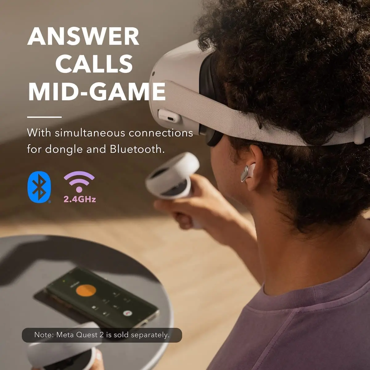 Soundcore VR P10 Настоящие беспроводные игровые наушники Anker Bluetooth с двойным подключением и низкой задержкой, белые наушники