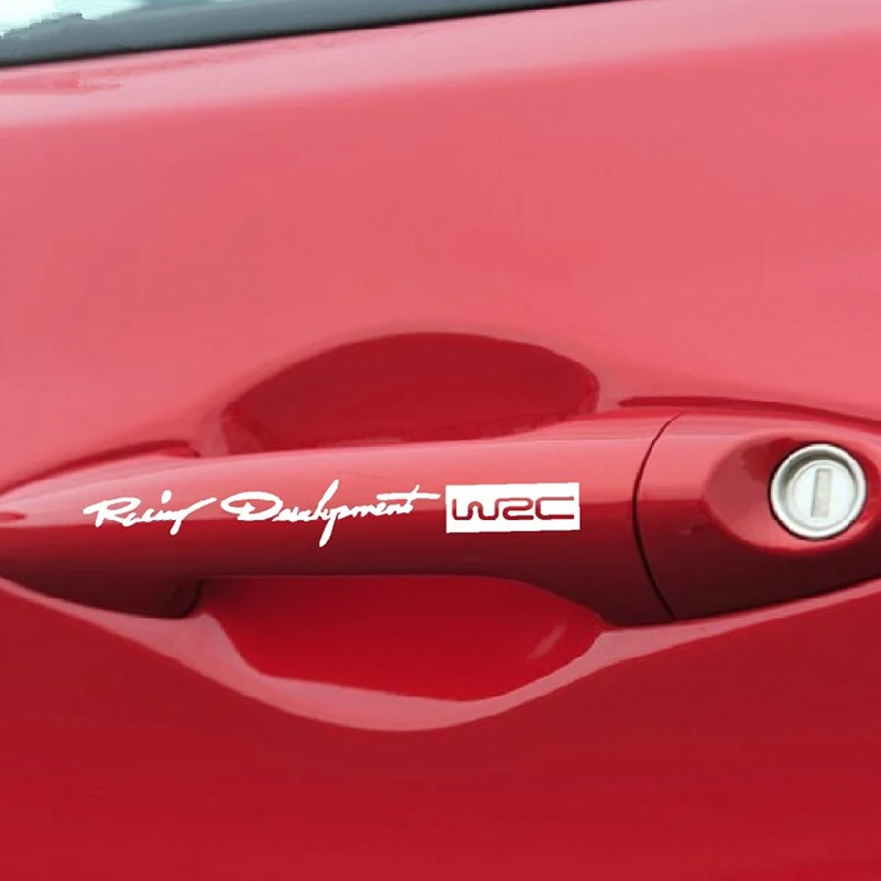 Автомобиль-стайлинг Дверная Ручка с Логотипом WRC, Светоотражающие Наклейки для Hyundai ix35 iX45 iX25 i20 i30 Sonata, Verna, Solaris, Elantra, Accent,
