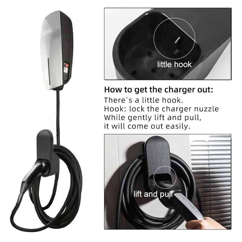 Держатель зарядного устройства для Tesla Model S X 3 Y 2023 Кабель-адаптер для зарядки Настенный кронштейн Аксессуары для розеток для электромобилей 2022