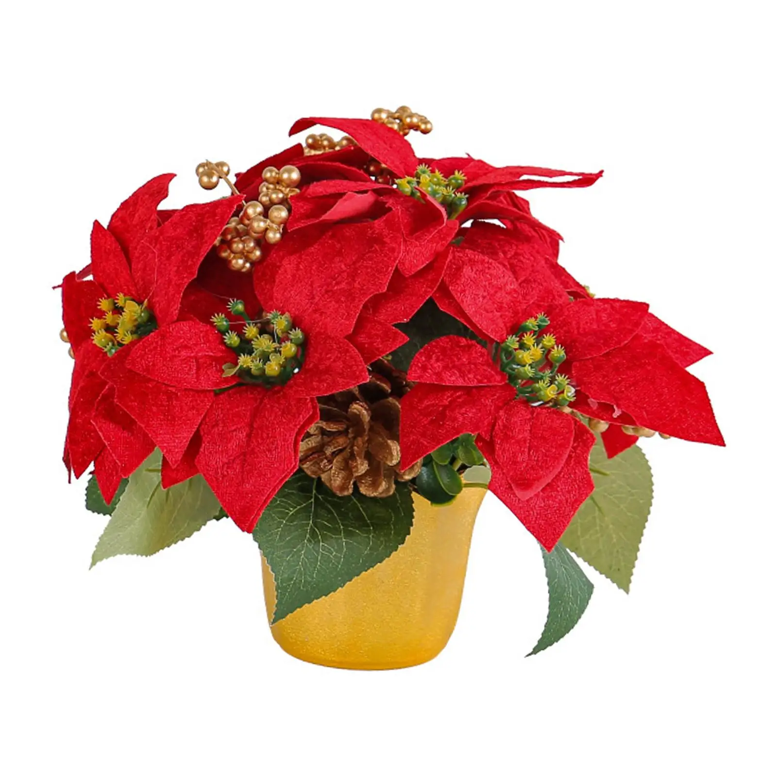 Искусственное Красное растение Пуансеттия, Красная Пуансеттия в горшке, Декоративная Искусственная