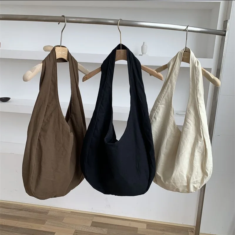 Корейская новая холщовая сумка через плечо большой емкости, Женская сумка-тоут Y2k, винтажная Простая повседневная сумка через плечо, универсальная сумка для покупок на каждый день