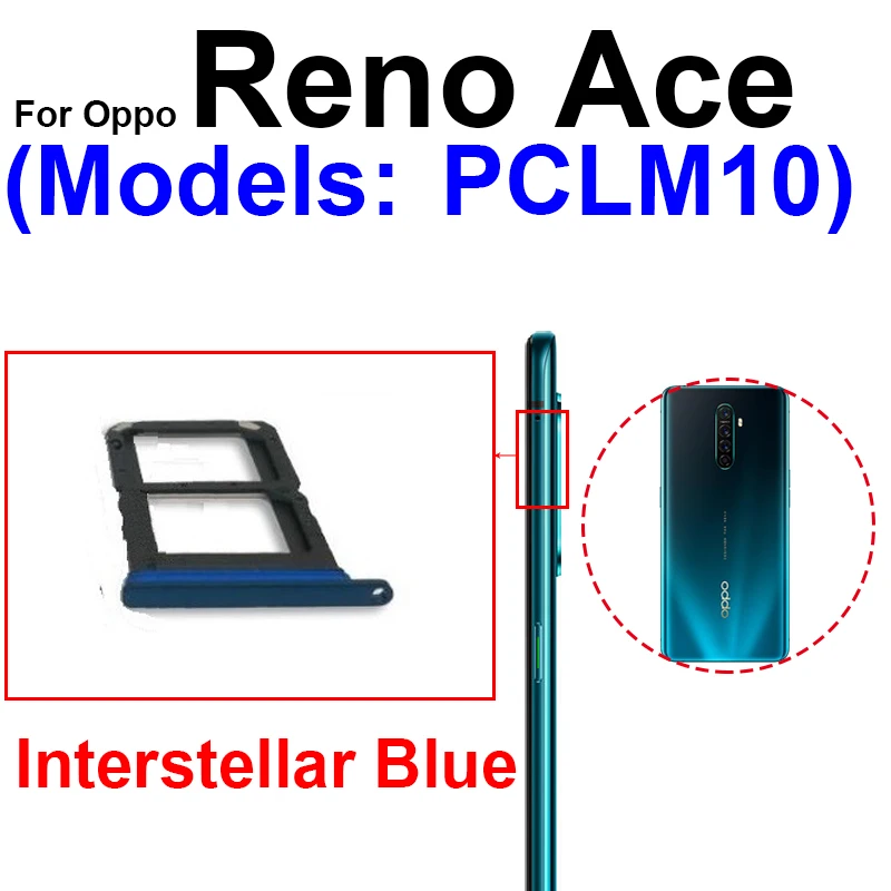 Лоток для sim-карт Для OPPO Reno/Reno ACE/Reno 10X Zoom Разъем Для Micro SIM-Карты SD Card Reader Держатель Слота Запасные Части Для Ремонта