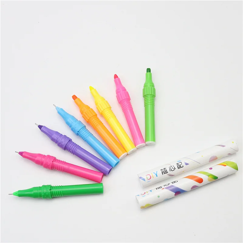 Набор цветных двухголовых маркеров для рисования линий и покрытия пластиковой ручкой в коробке для ручек