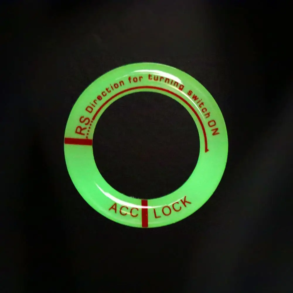 Наклейка со светящимся кольцом Ночные Светящиеся наклейки на зажигание автомобиля Крышка запуска двигателя автомобиля Наклейки на кольцо для ключей зажигания Крышка выключателя зажигания