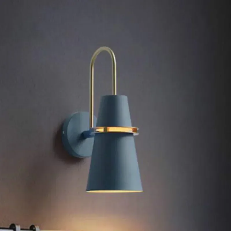 Настенный светильник Iron art, прикроватная лампа, светодиодное бра для коридора, современное для спальни, рулевая головка Nordic macaroon E27