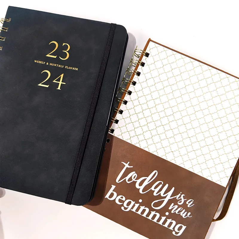 Полная английская версия Расписания на неделю Для ноутбука A5 Business Notepad 2024 Coil Diary