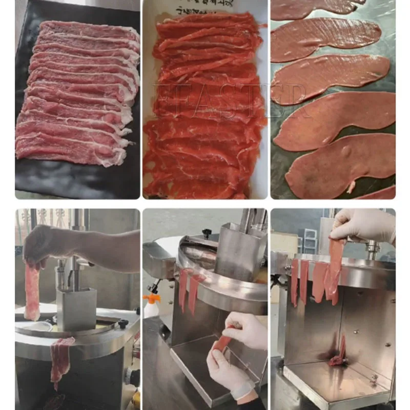 Профессиональная машина для нарезки мяса Горизонтальная Машина для нарезки свежего мяса равномерной толщины Коммерческая