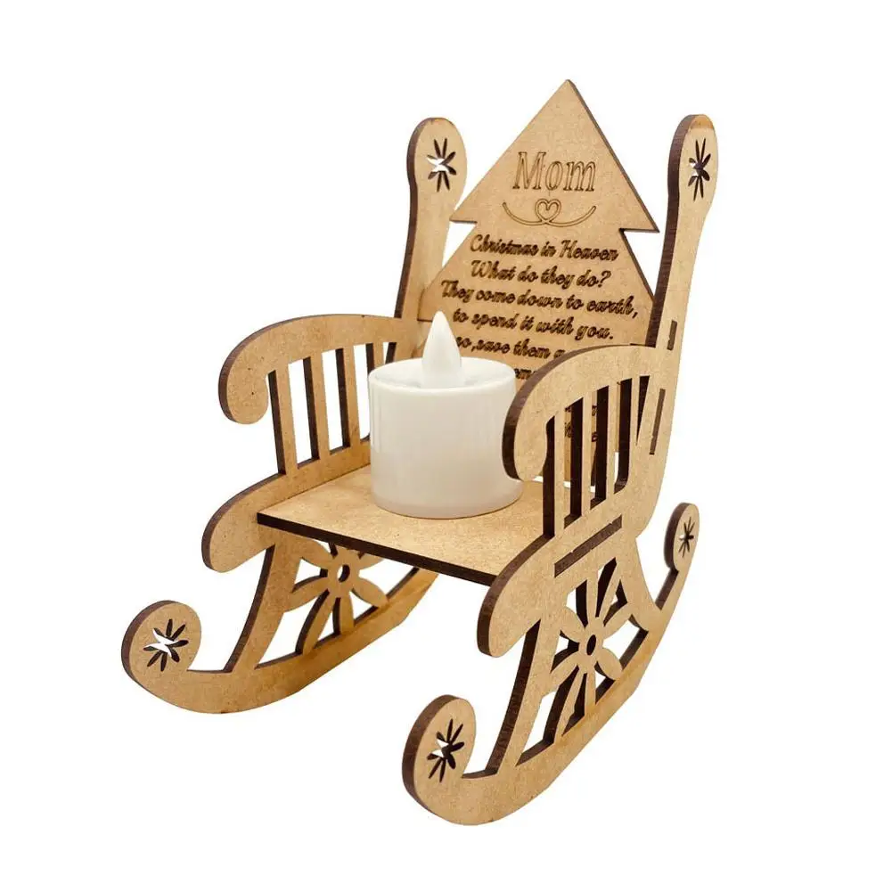 Рождественский орнамент Райское кресло-качалка со светодиодным орнаментом Мемориальный Рождественский подсвечник, реквизит для фестиваля свечей F0T9