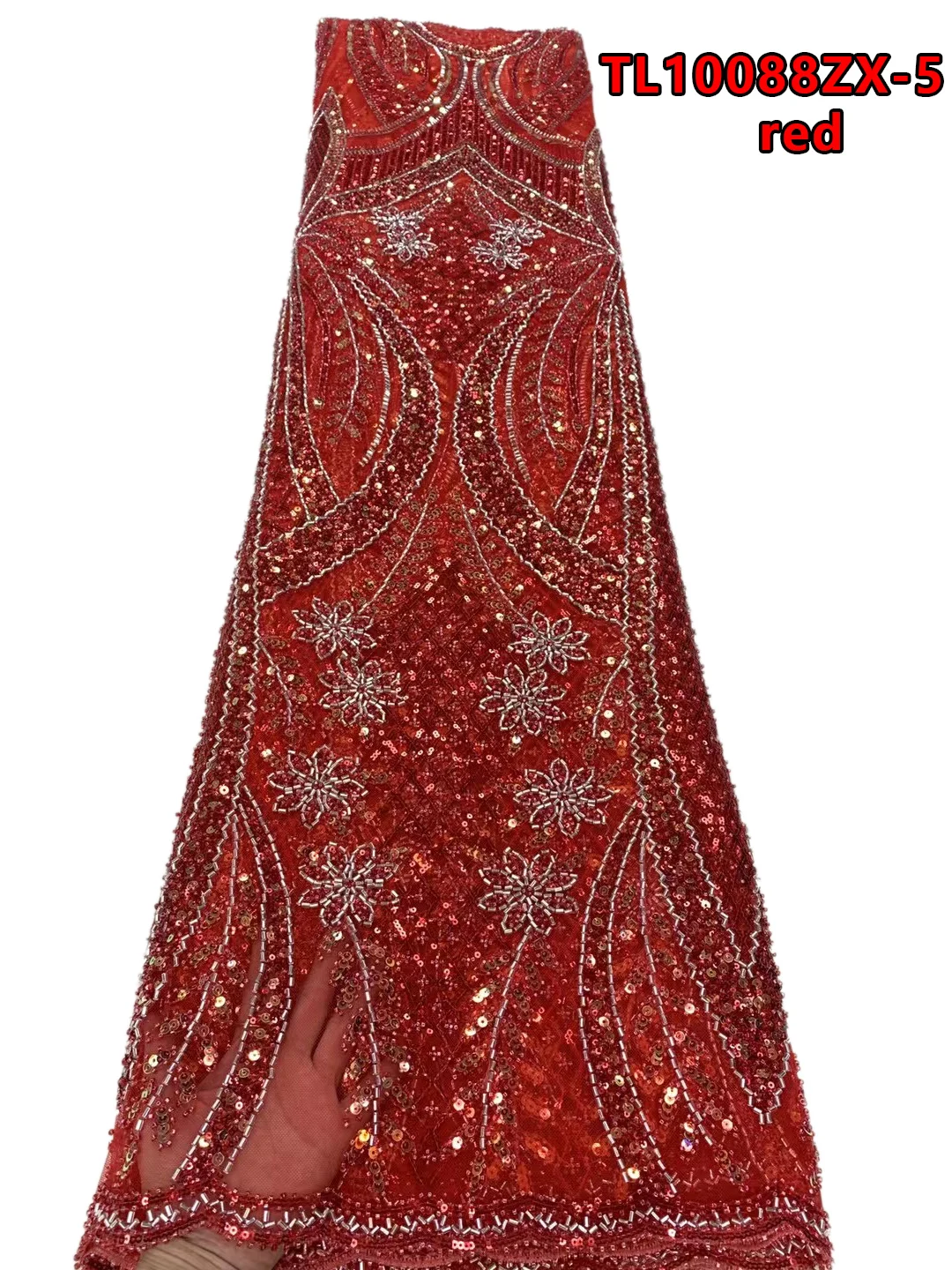 Роскошная французская кружевная ткань с бисером 3D вышивка бисерное кружево для вечерних платьев TL10088ZX
