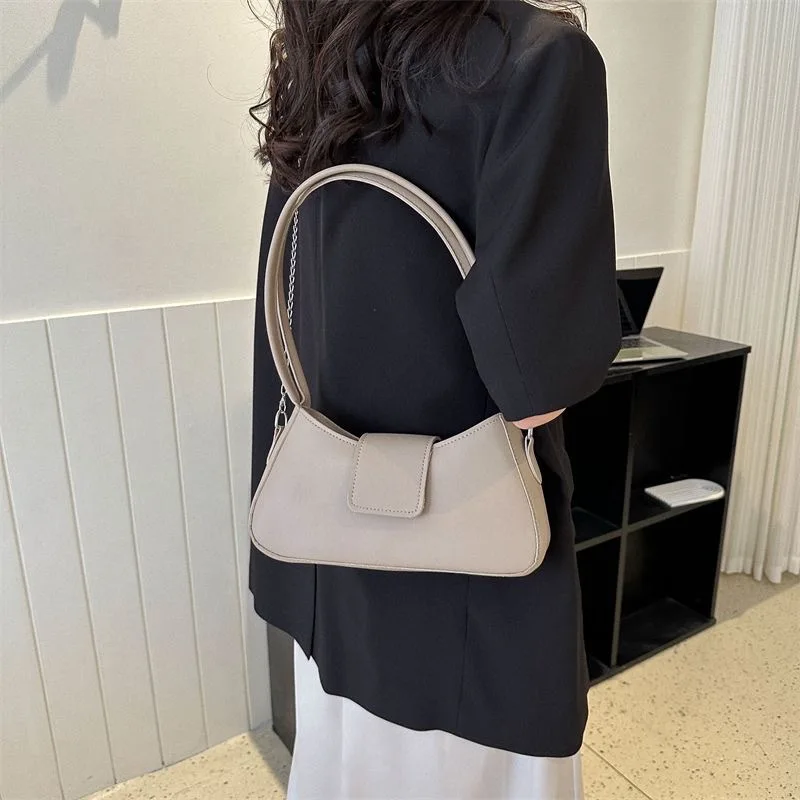 Современный Новый тренд, однотонная сумка через плечо для пригородных поездок, универсальная женская сумка через плечо для подмышек.