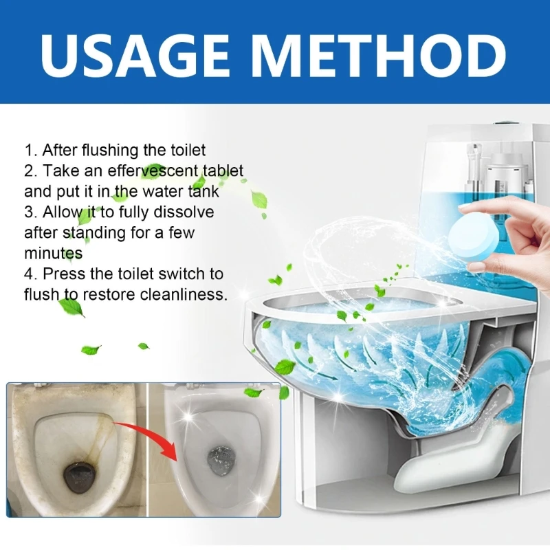 Таблетки для чистки унитаза Мощное чистящее средство для домашнего офиса, туалета в общежитии Clean T21C