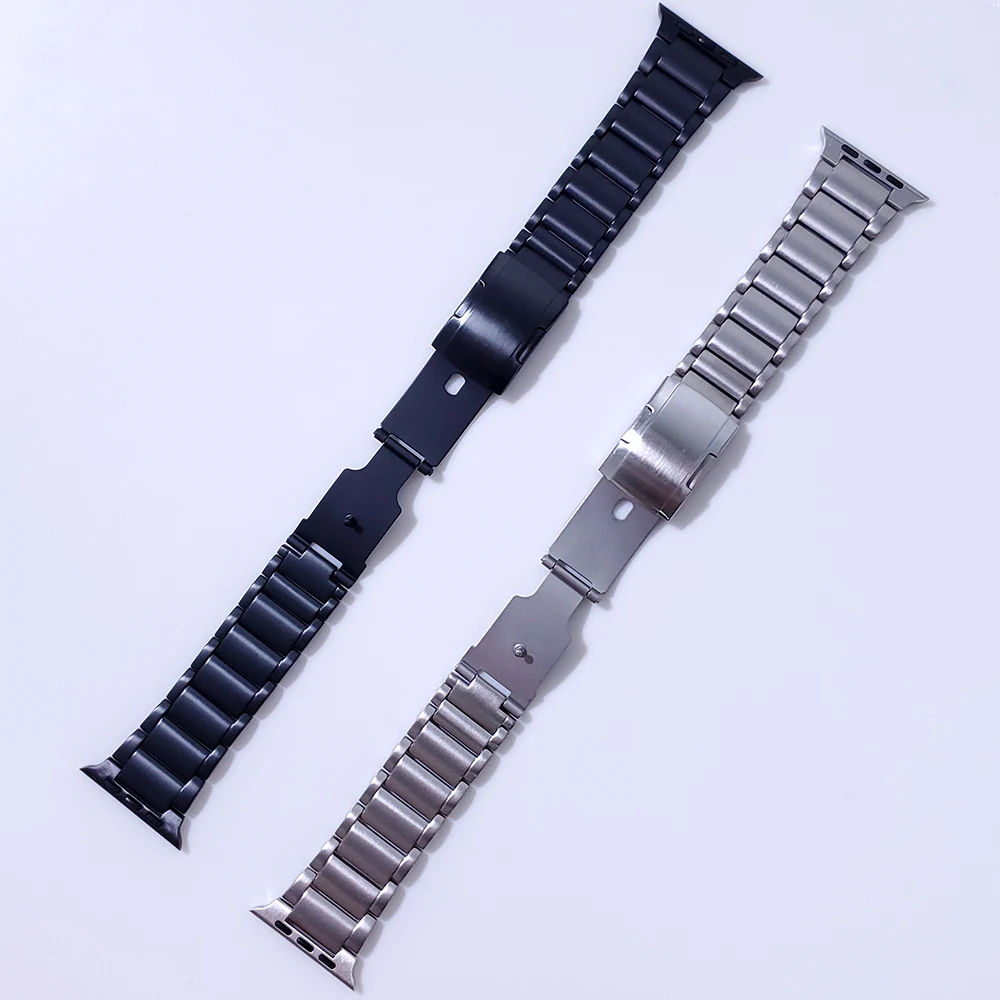 Титан + Металлический Ремешок Из Нержавеющей Стали Для iWatch 44 мм 42 мм 40 Ремешок Для Часов Apple Watch Band Luxury Series 5 6 SE Link Браслет
