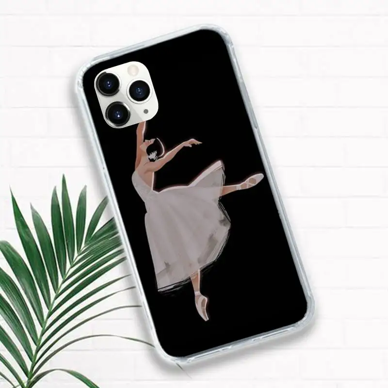 чехол для телефона с балетной росписью, прозрачный мягкий чехол для iphone 11 13 12 14 x xs xr pro max mini plus