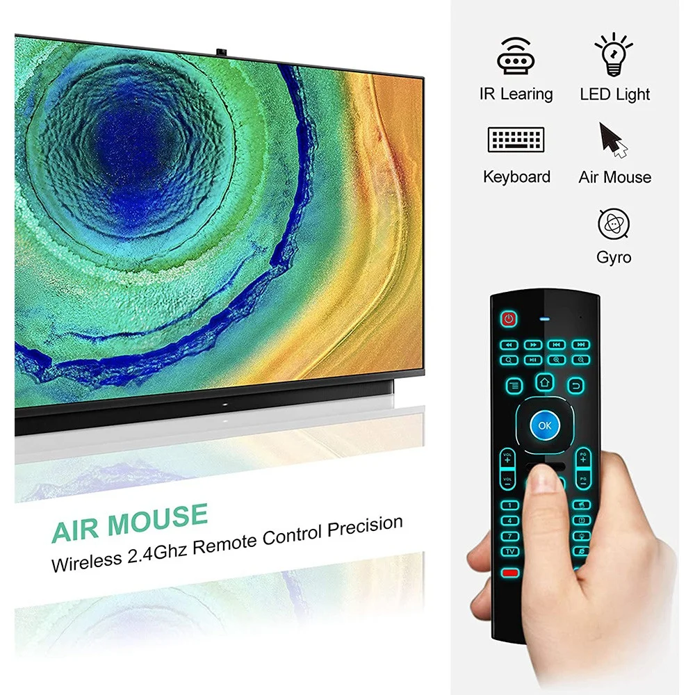 1 ~ 5ШТ Мышь голосовая подсветка Пульт Дистанционного Управления voice fly mouse 2.4 G инфракрасная Беспроводная Клавиатура Для ПК smart Android TV box MX3 M8