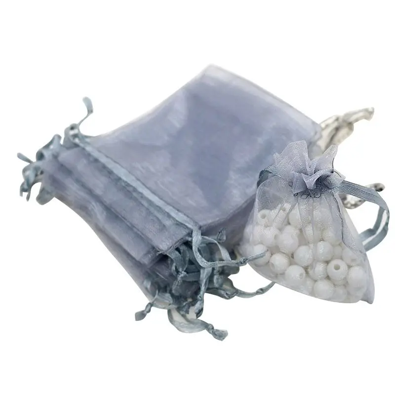 100 шт./лот Сумки из органзы 7x9 см, подарочная сумка для ювелирных изделий, Свадебный подарок, украшение для подарков, Рисованная упаковка, Сладкие мешочки