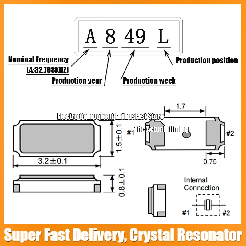 10ШТ FC135-32,768 кГц 3215 SMD Пассивный кристаллический резонатор 6PF 7PF 9PF 12,5PF 10PPM 20PPM 3,2X1,5 ММ Осциллятор высокого напряжения EPSON Time