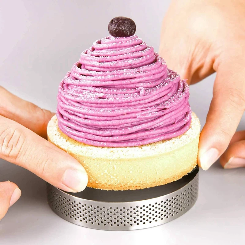 11шт Колец для торта из нержавеющей стали, термостойкое перфорированное кольцо для мусса для торта, форма для кольца для торта, 6 см и 8 см
