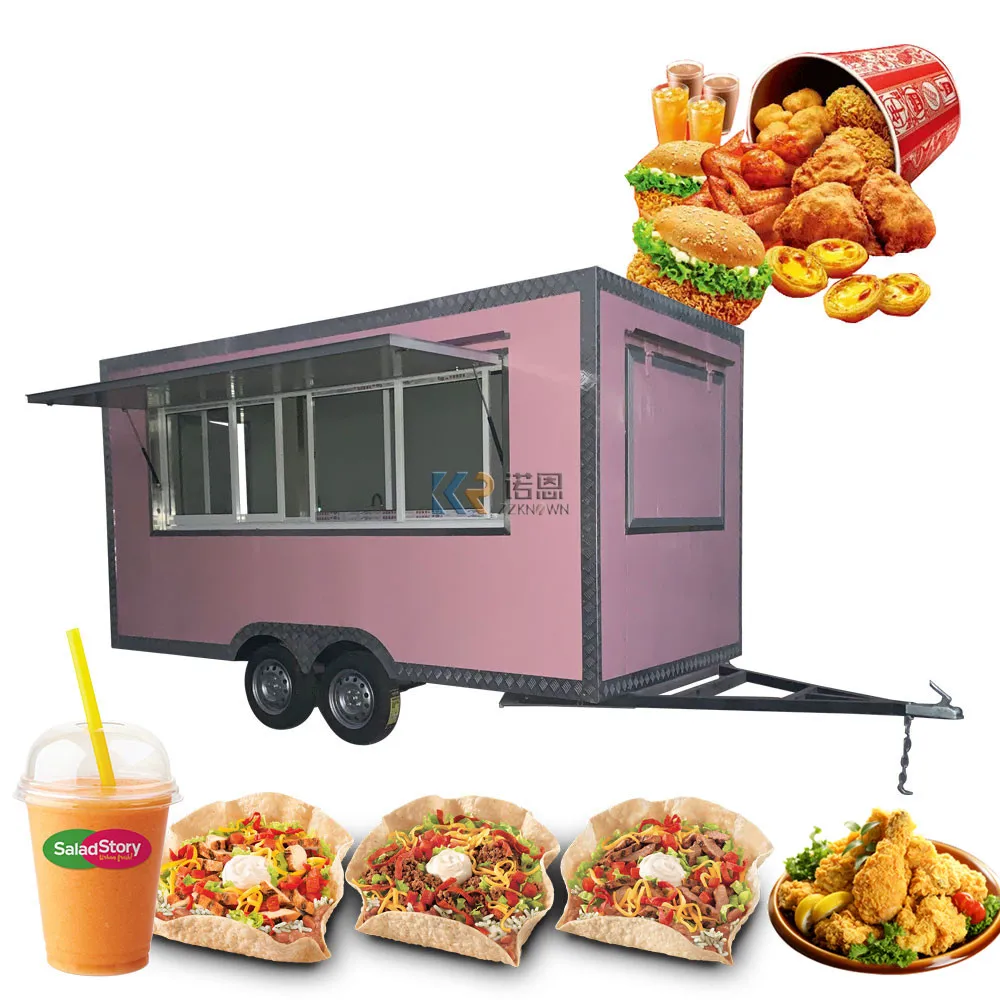 2023 Новый уличный передвижной трейлер для еды Современная тележка Портативный трейлер для хот-догов с полным кухонным оборудованием