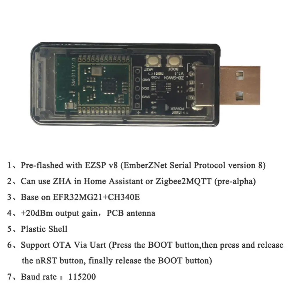 3.0 ZB-GW04 USB Dongle Анализатор Беспроводного шлюза Zigbee2MQTT Захват интерфейса USB ZHA NCP Home Assistant OpenHAB