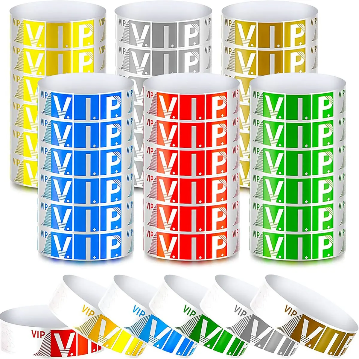 600 упаковок VIP Бумажных браслетов VIP Браслеты Водонепроницаемые VIP браслеты Браслеты неонового цвета Разнообразие для мероприятий вечеринок