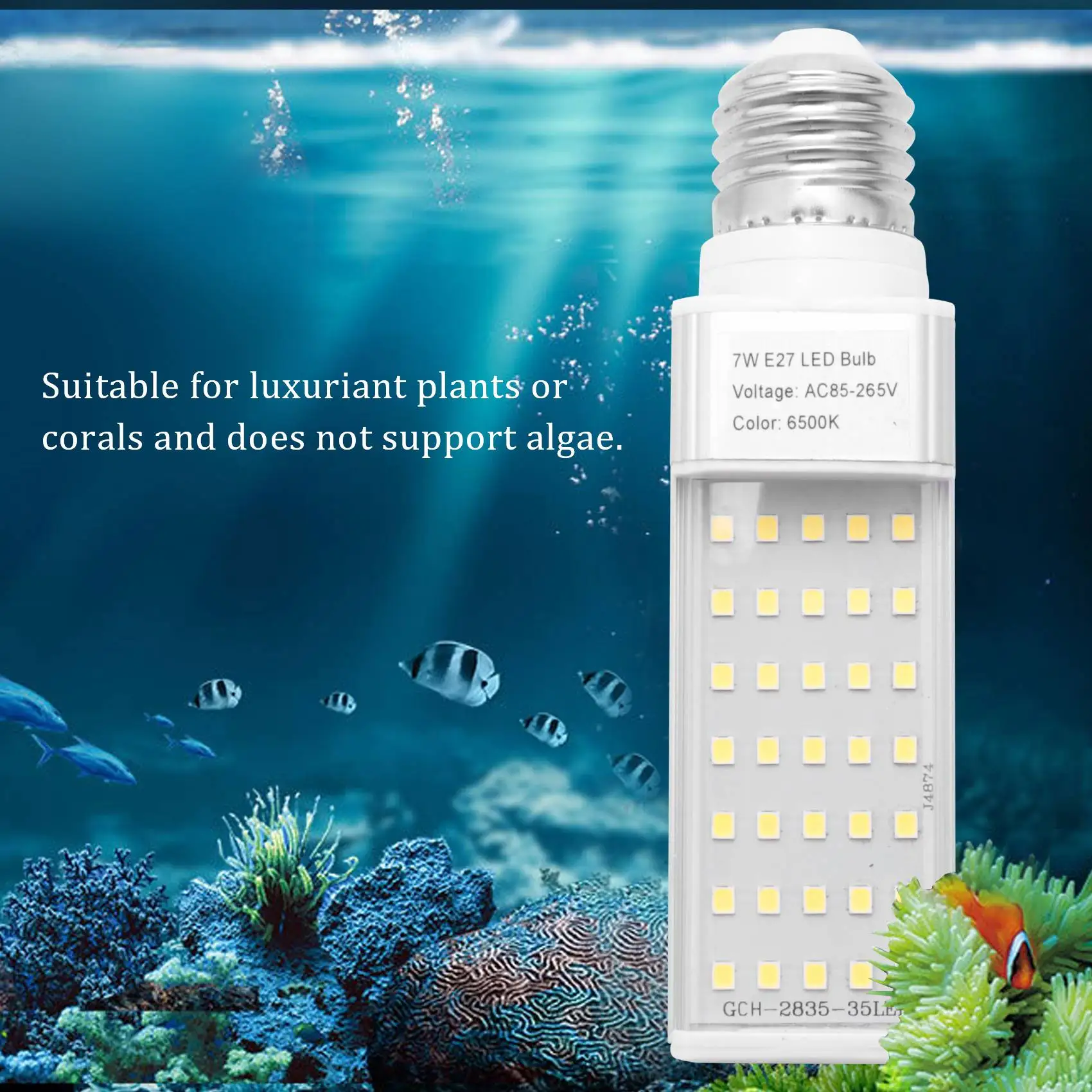 Fishpod White Plant Aquarium 7W Grow Light LED аквариумная рыба коралловая лампа E27