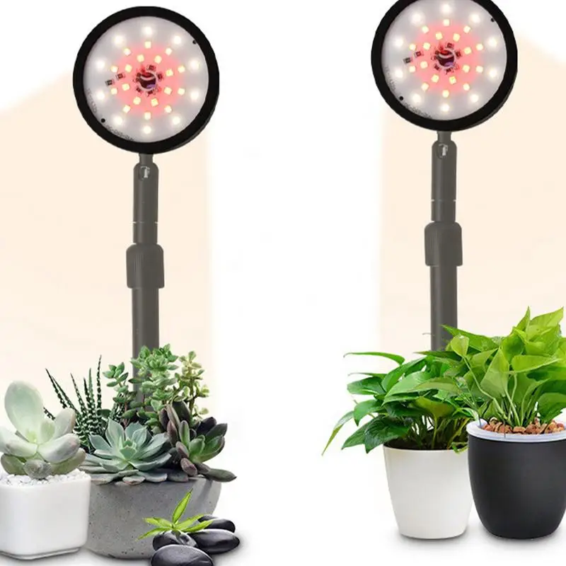 Grow Light LED Красный Синий Белый Полный спектр освещения для выращивания комнатных растений Лампа для выращивания спектра с 8-уровневой регулировкой яркости, автоматическое включение-выключение