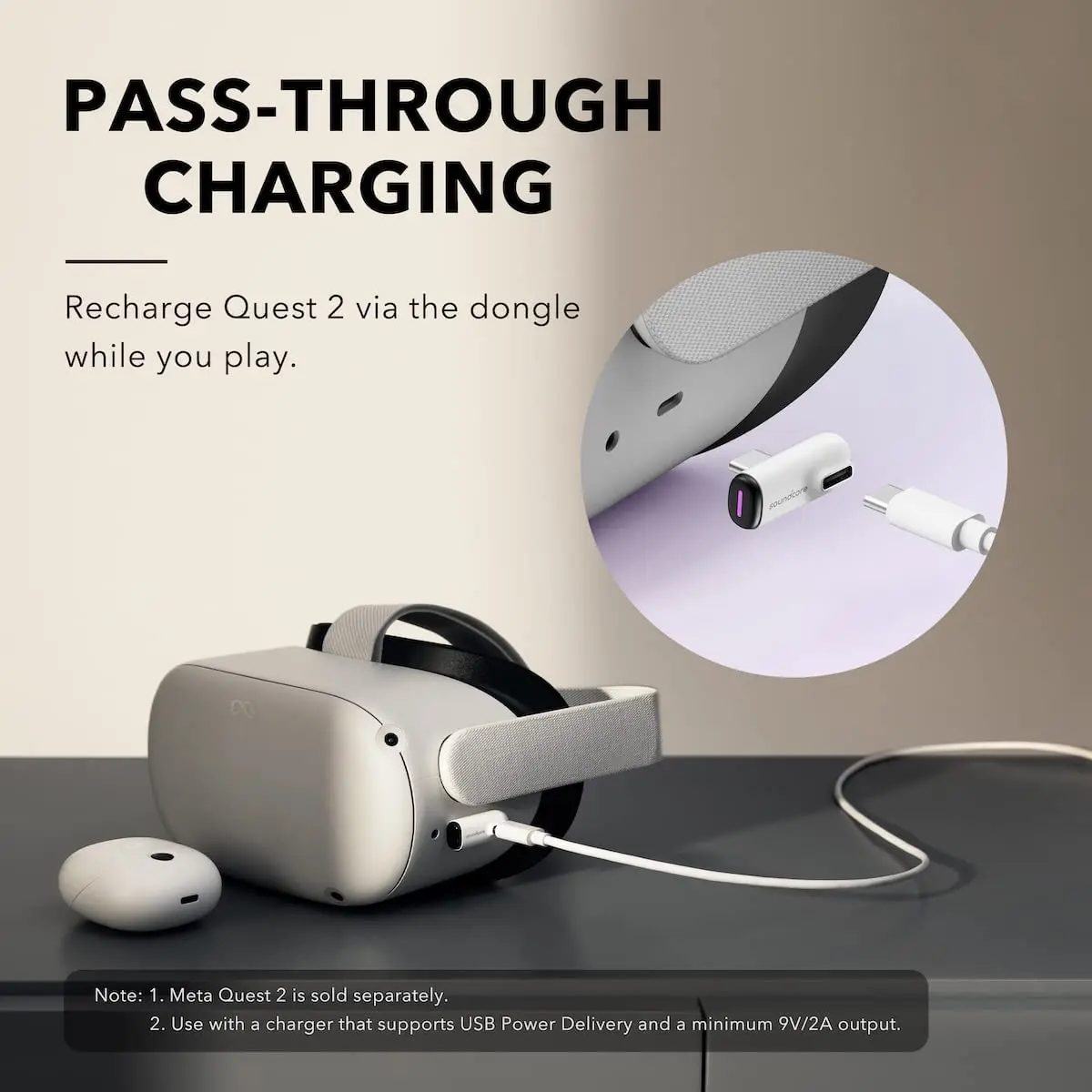 Soundcore VR P10 Настоящие беспроводные игровые наушники Anker Bluetooth с двойным подключением и низкой задержкой, белые наушники