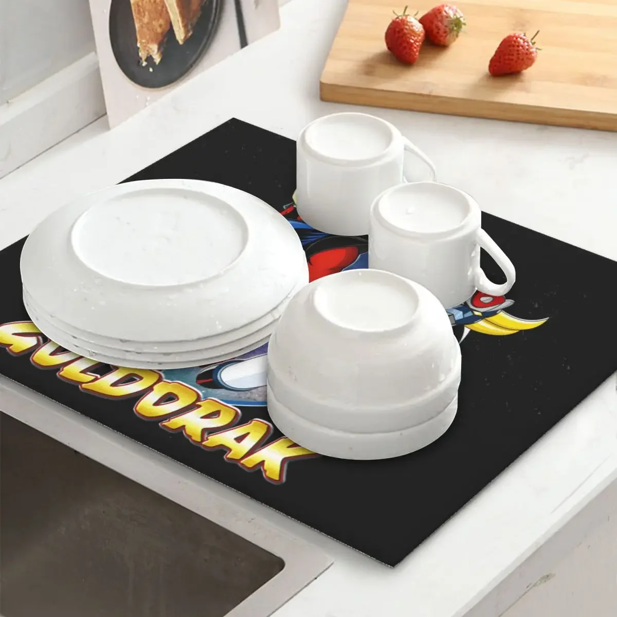UFO Робот Goldorak Grendizer Коврик для Сушки Посуды для Кухни Quick Dry Actarus Goldrake Mecha Аниме Из Микрофибры Коврик Для Сушки Посуды