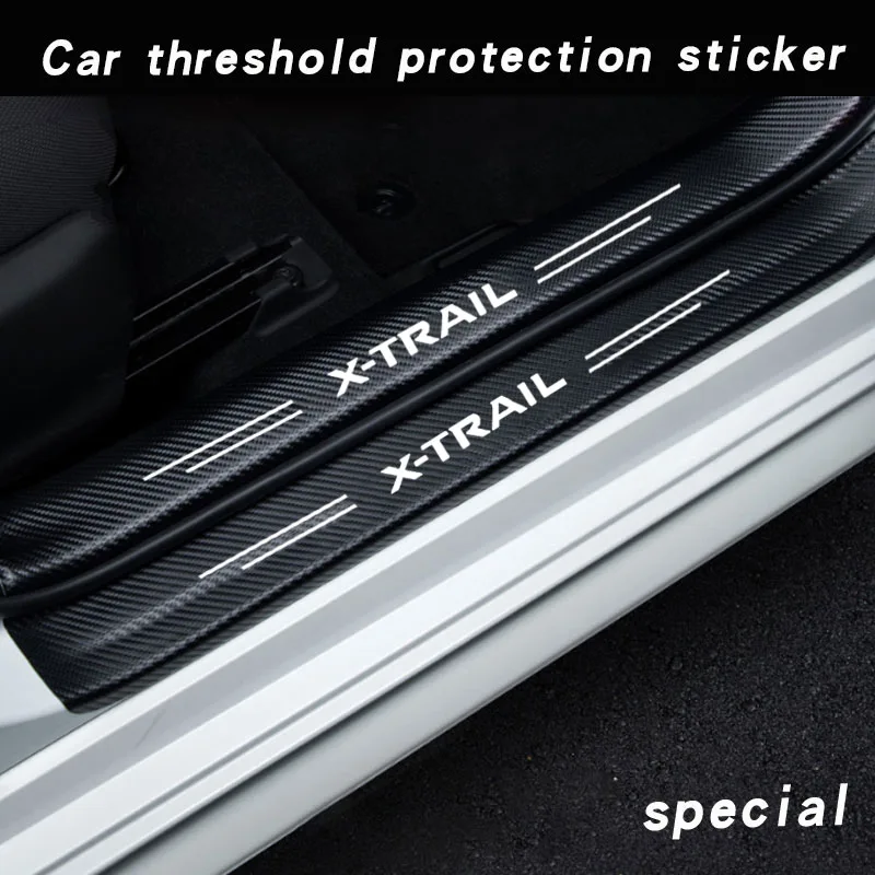 Автомобильная защитная полоса от переступания порога багажника, противоскользящая полоса, наклейка из углеродного волокна, украшение для наклейки Nissa X-TRAIL