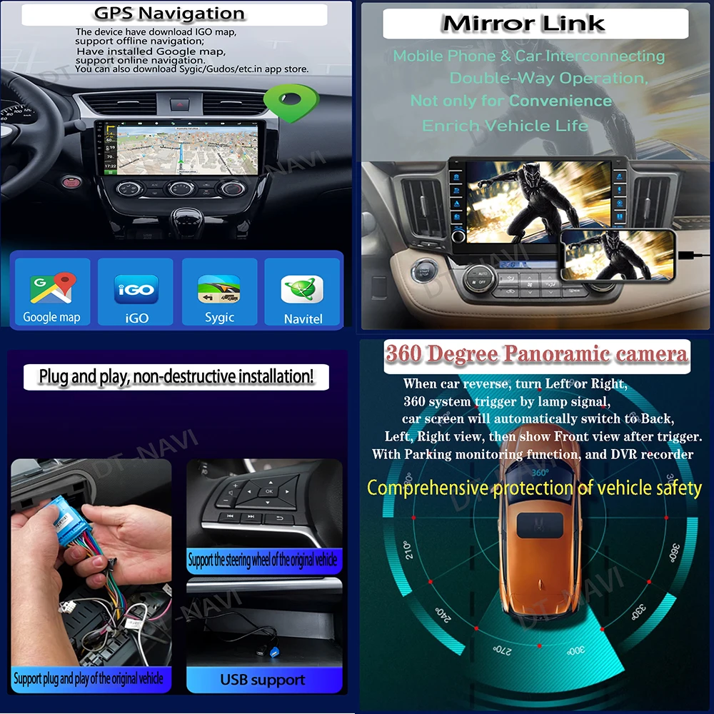 Автомобильный Радио Мультимедийный Видеоплеер Навигация Стерео GPS Для Citroen C-Elysee C Elysee 2008-2013 Android 13 WIFI BT 4G LET 7682