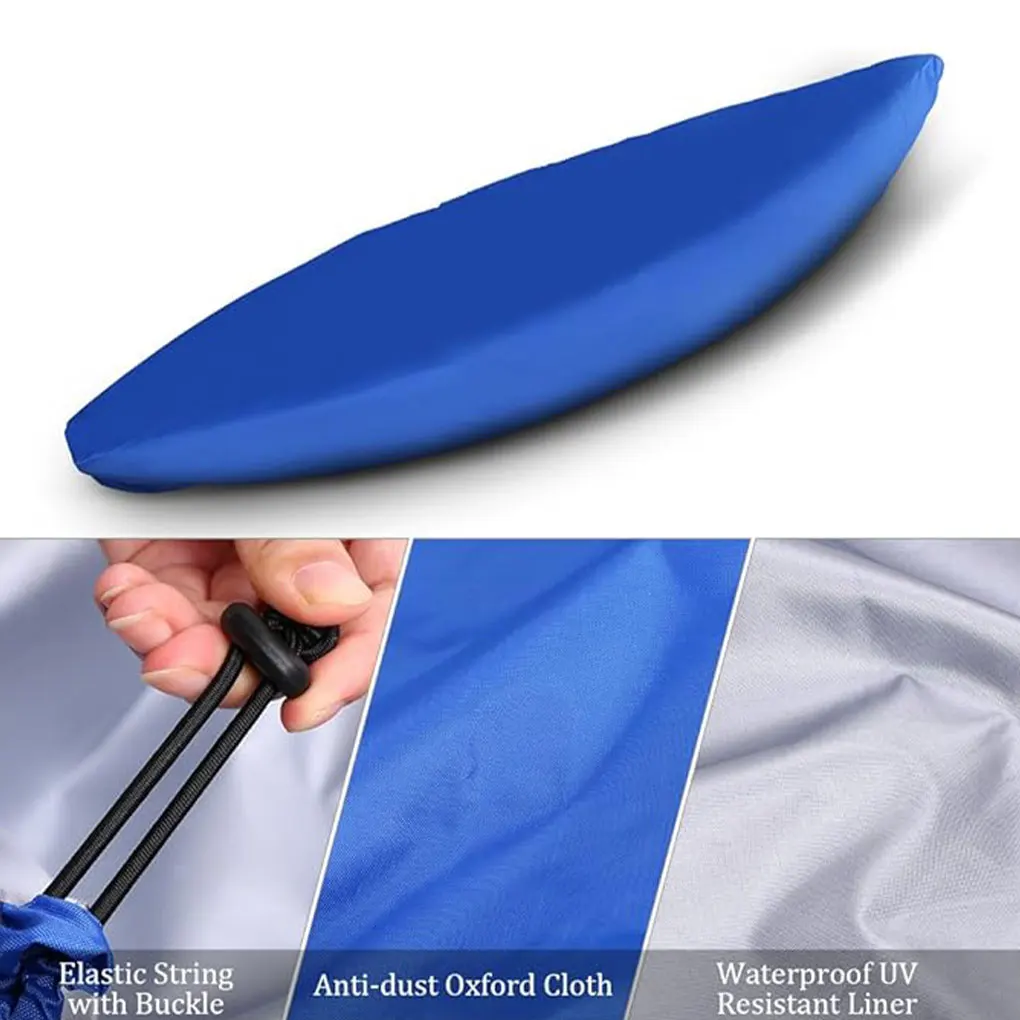 Водонепроницаемый чехол для каноэ с синим эластичным поясом Подходит для большинства каноэ из ткани Оксфорд с высокой степенью защиты