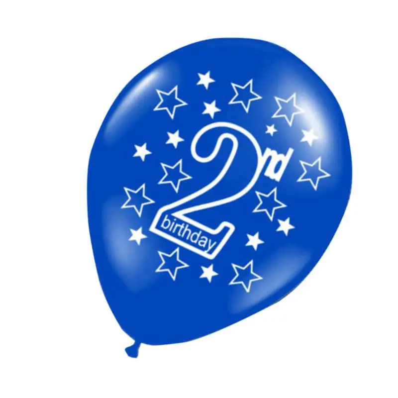 Воздушные шары со 2-м днем рождения, 10шт мерцающих латексных воздушных шаров для вечеринки по случаю 2-го дня рождения, декор для дня рождения для девочек, мальчиков и детей