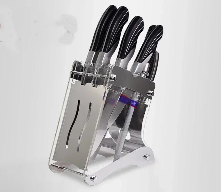 Кухонные стеллажи Аксессуары для хранения ножей Акриловые принадлежности для инструментов Держатель из оргстекла (без ножей)