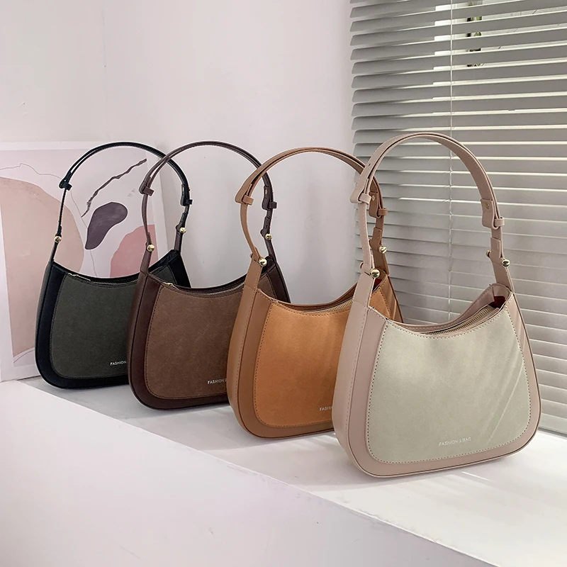 Модные женские сумки через плечо из нубука, высококачественная сумка подмышками, роскошные кошельки и сумки, дизайнерская ручная сумка, новые модели Hobo