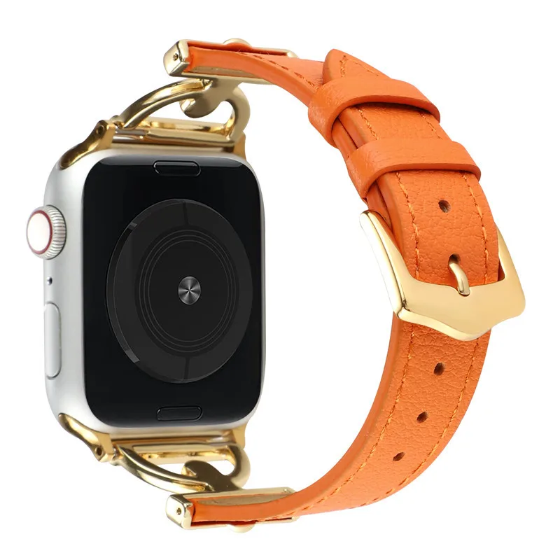 Модный D-образный Кожаный ремешок для часов Apple iwatch S8ultra S7 6 5 4 3 2 1 SE Сменный Ремешок для часов 49 мм 45 мм 44 мм 42 мм 40 мм Чехол для ПК