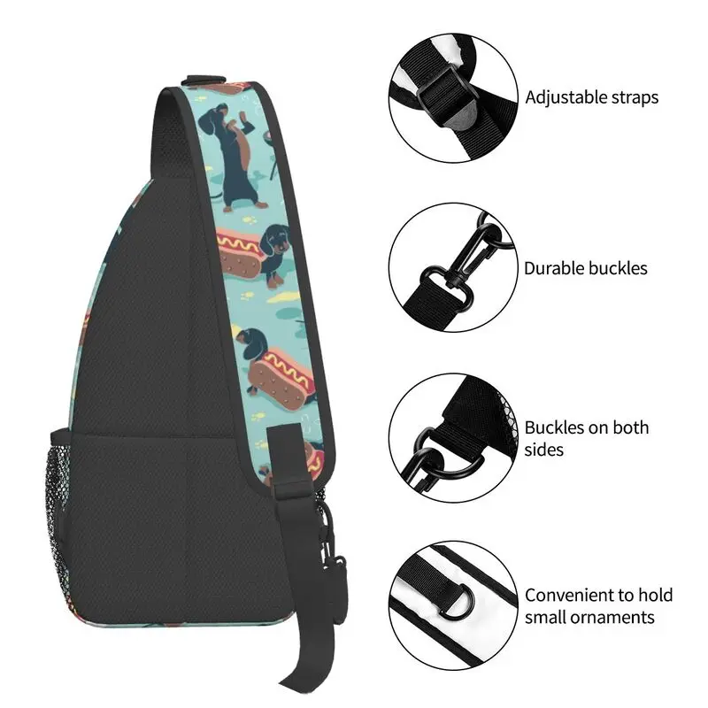 Модный забавный рюкзак-слинг для хот-догов, такса, мужская сумка-слинг для путешествий