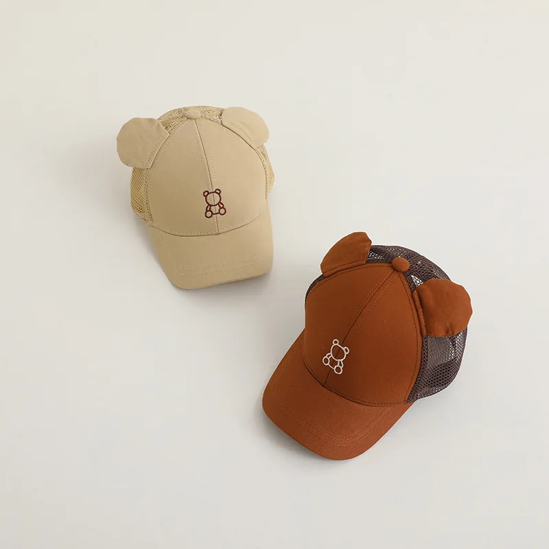 Мультфильм медведь вышивка детская бейсболка из хлопка ВС шляпы для детей, детские летние snapback шляпа для девочек для мальчиков регулируемый козырек шляпа