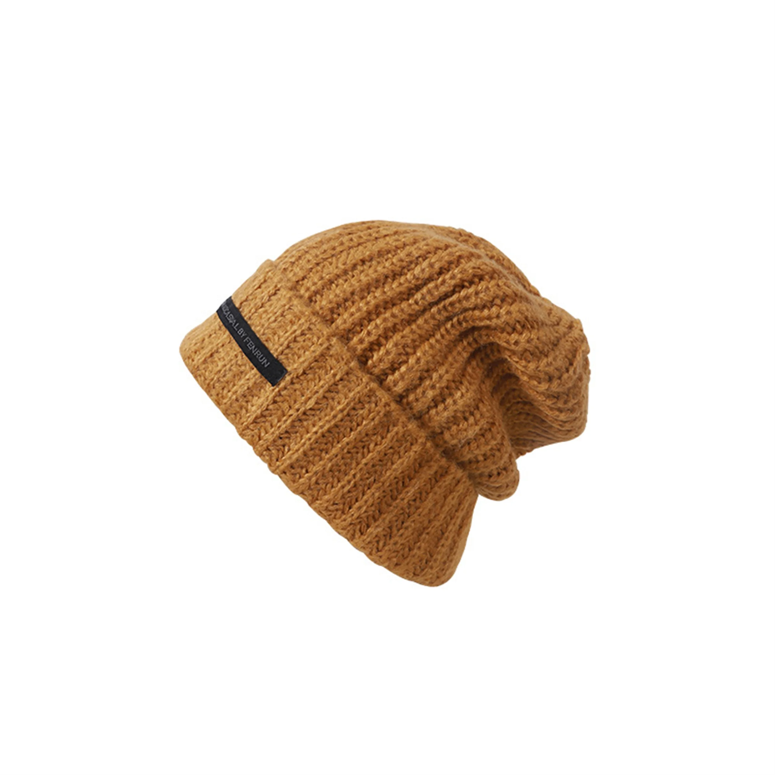 Осенне-зимняя женская шапка, свободная черная шерстяная шапка, холодная шапка, модная Instagram, универсальная теплая вязаная шапка